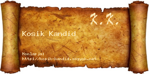 Kosik Kandid névjegykártya